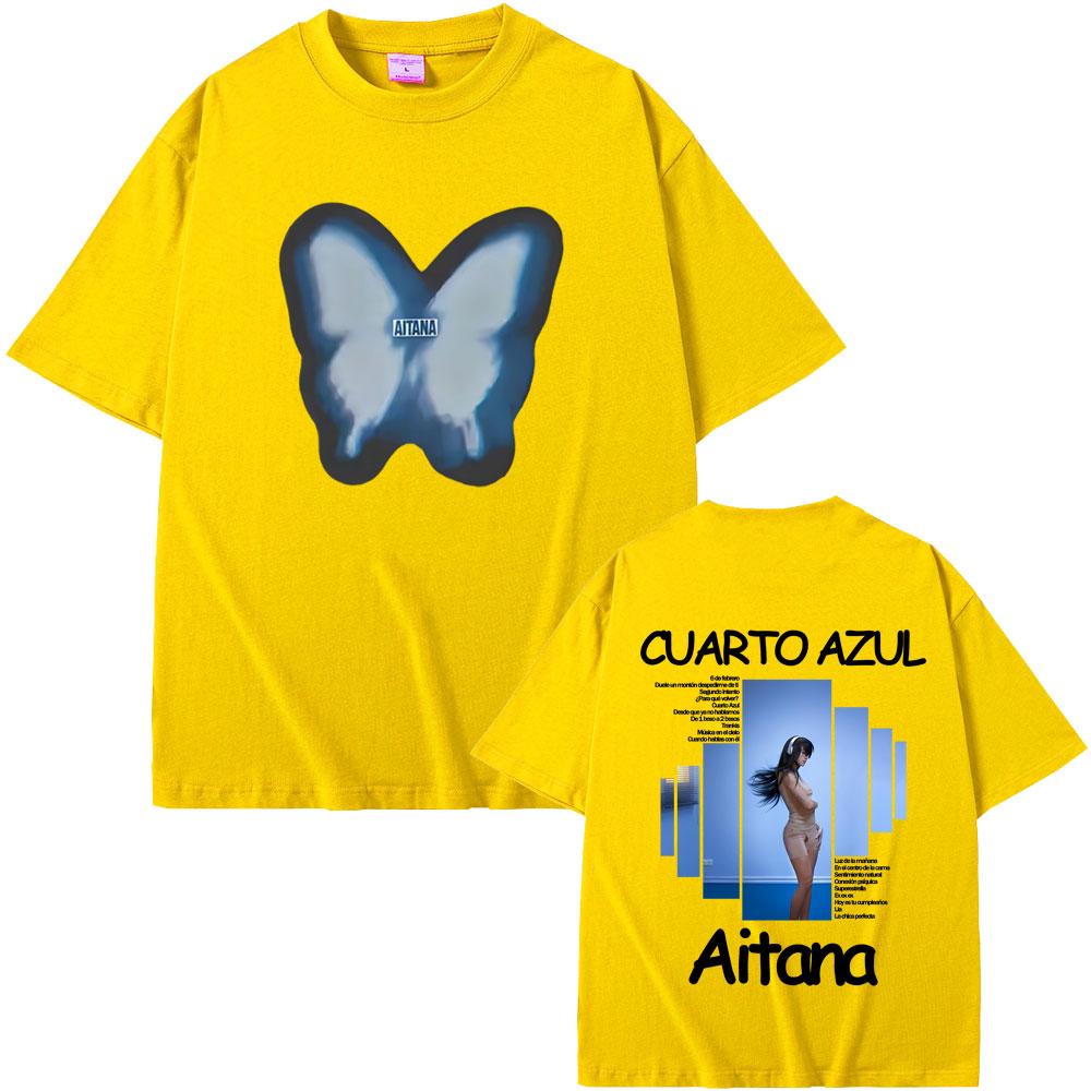 Hot Sale Singer Aitana Cuarto Azul Album Graphic Tshirt Men Women Fashion Pop Music T Shirts Cotton Casual Oversized Tshirts