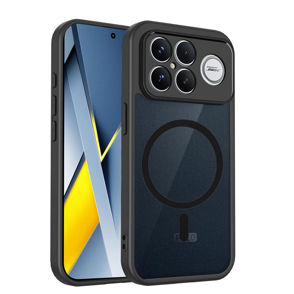 KEYSION Magnetic Phone Case for Xiaomi POCO F8 Pro Silicone+PC Matte Translucent Clear Shockproof Back Cover for POCO F8 Ultra