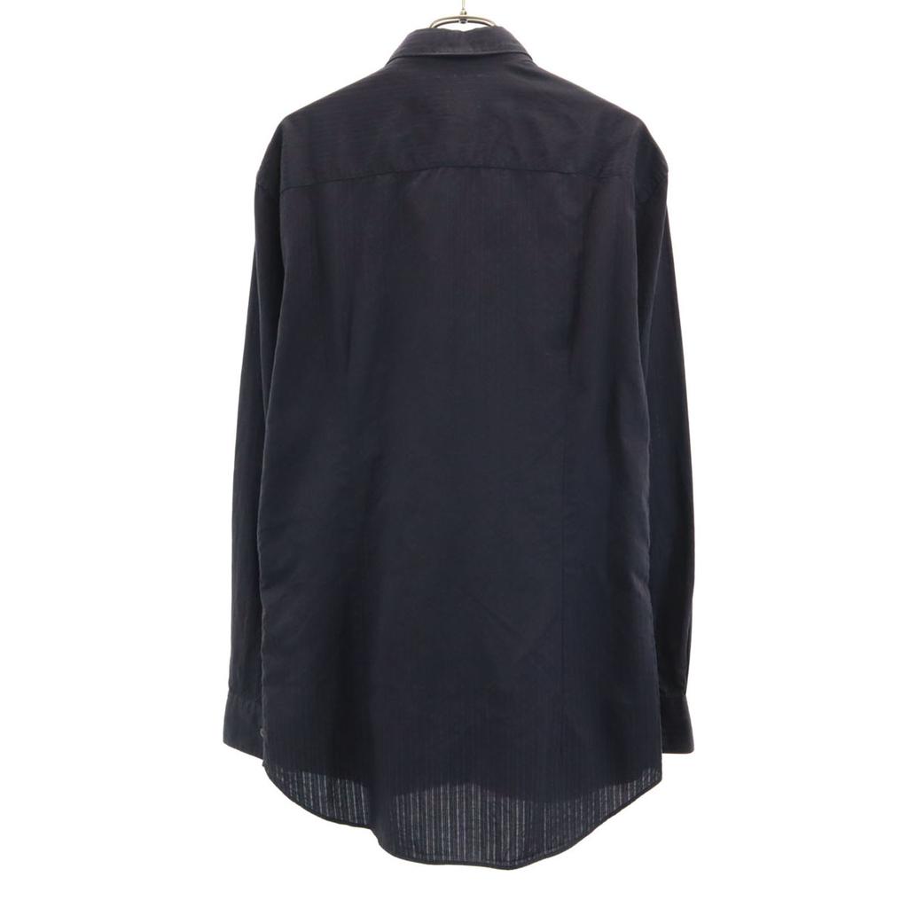 Armani Collezioni Striped Pattern Long Sleeve Shirt M Black Men's Used