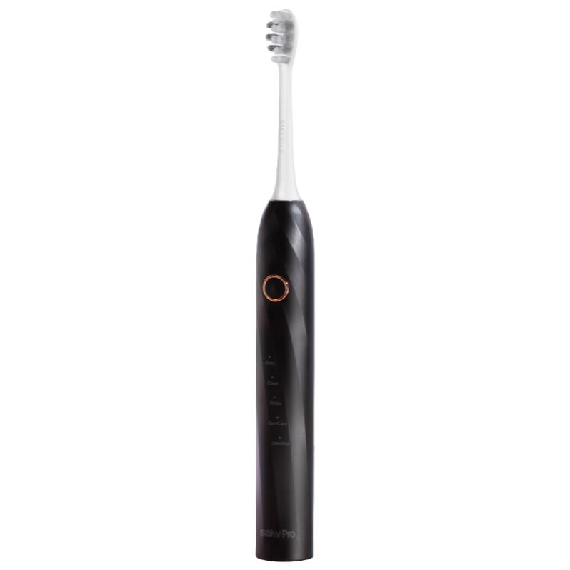 

Saky Sonic Electric Toothbrush with Smart Zone Adjustment for Adults, Electric Toothbrush, 5 Modes, 2 replacement brush heads, T2 Black чорний