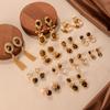 Maillard Style Autumn and Winter Tiger's Eye Stone Series High-end European and American Fashion Stud Earrings Do Not Fade Tassel