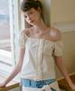 LETTER FROM MOON Middle Line Frill Blouse (Cream)