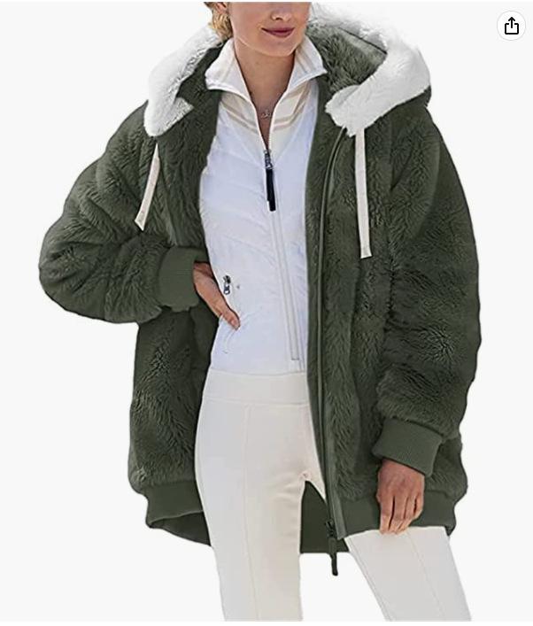 Women's Multi-Color Loose Plush Hooded Jacket for Autumn/Winter 2026