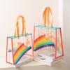 PVC Transparente Regenbogen Schultertasche Wasserdicht Strand Schwimmen Aufbewahrung Handtasche Große Kapazität Einkaufstasche Tragetaschen