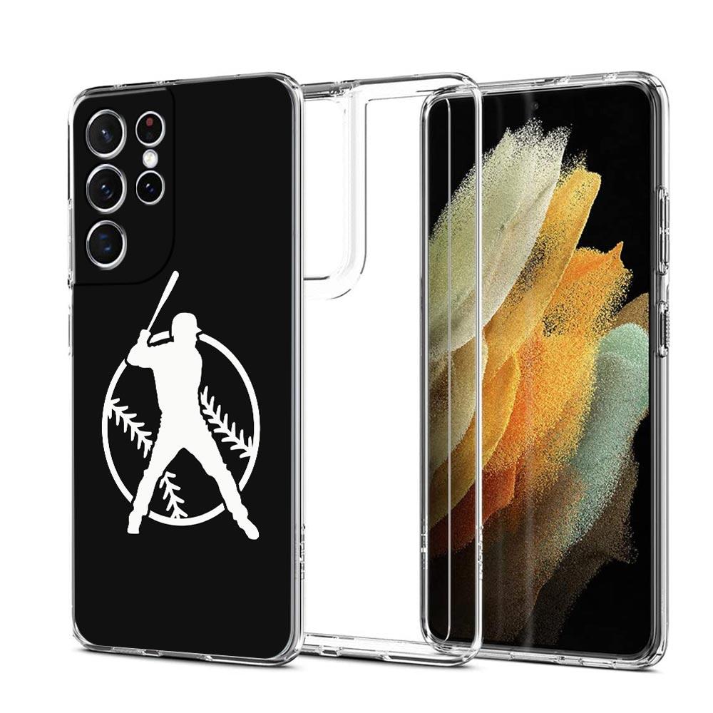 Baseball Clear Silicone Phone Case For Samsung Galaxy S23 S22 5G S20 Ultra S21 FE 5G S10E S9 S8 S10 Plus Soft Shockproof Cover