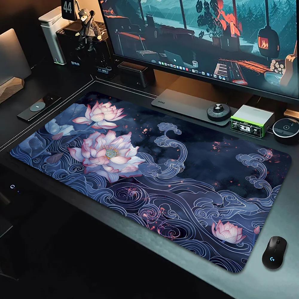 Pond Lotus Leaf Mouse Pad Large Keyboard MousePad PC Gaming Rubber Anti-slip Playmat XXL Computer Gamers Work Office Desk Mat