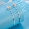 Korean Style Zircon Snowflake Long Tassel Earrings