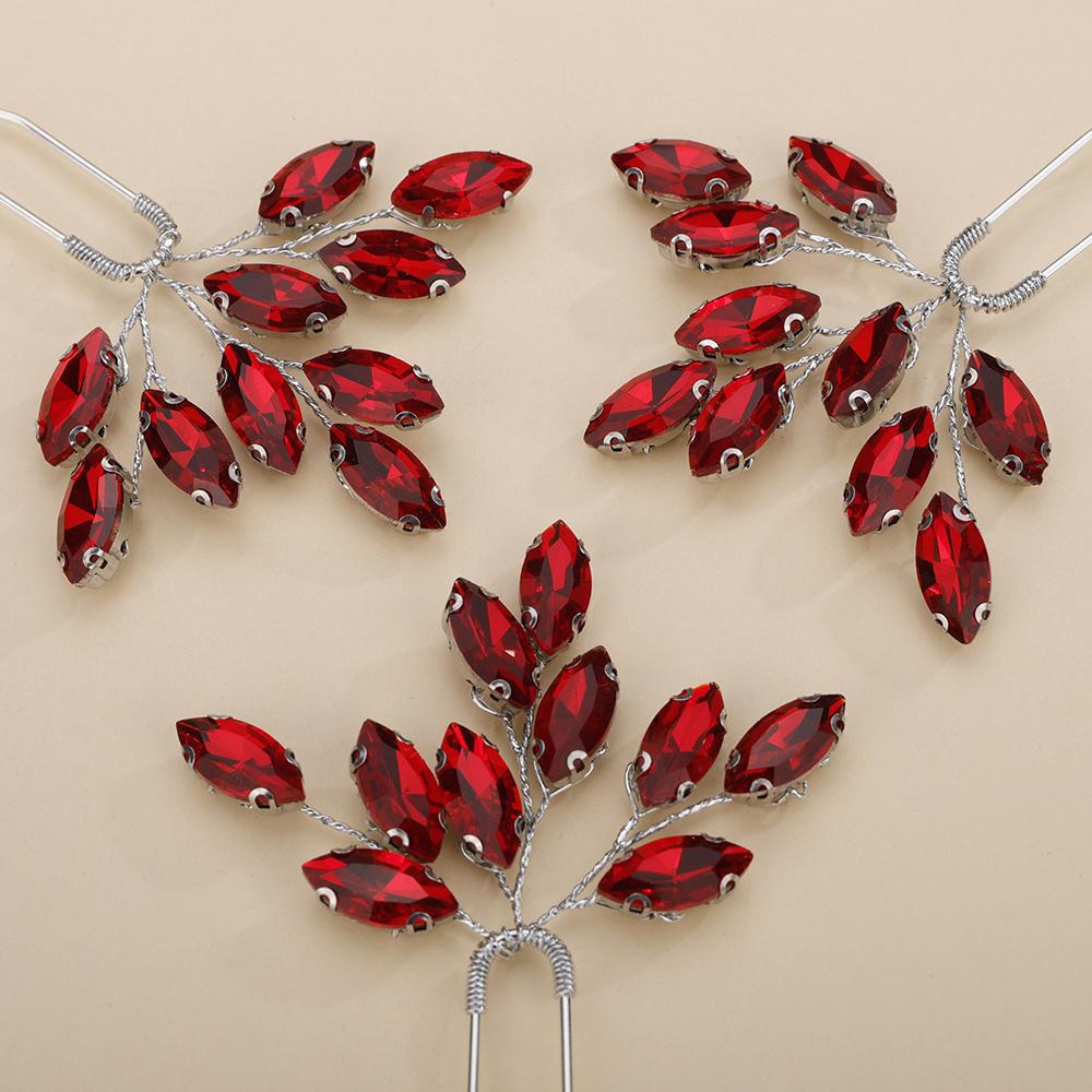 13Colors Fashion Rhinestone Bridal Hairpins 3PCS Headpiece for Wedding Hair Accessories Handmade Vintage Party Tiaras Headdress