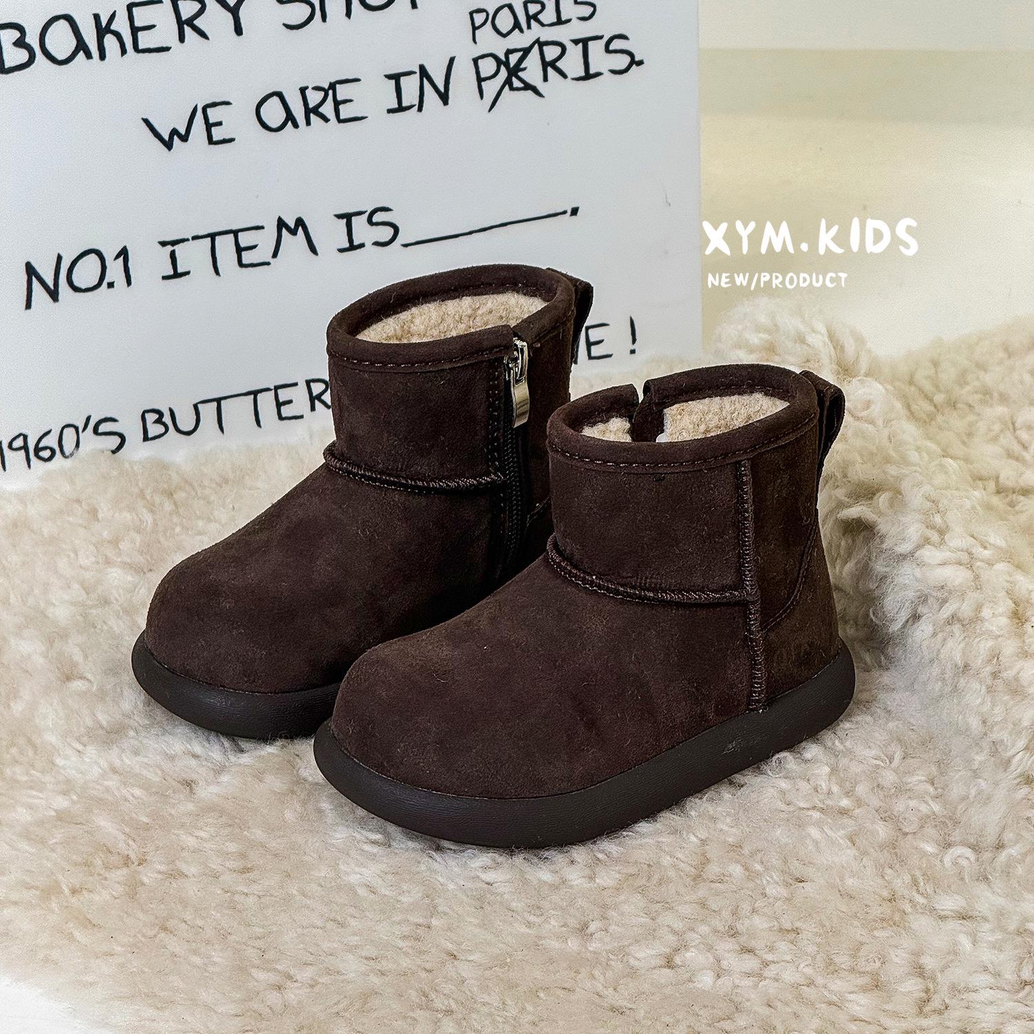 Little Potato Kids  Warm Velvet Cotton Boots - Winter 2025 Korean Fashion 32 кофейный