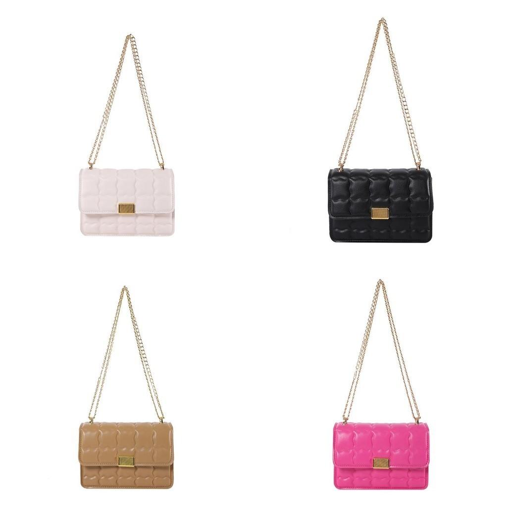 Wholesale Factory Grid Chain Single Shoulder Messenger Bag Female Bags 2024 Spring New Popular Versatile Small Square Bag
