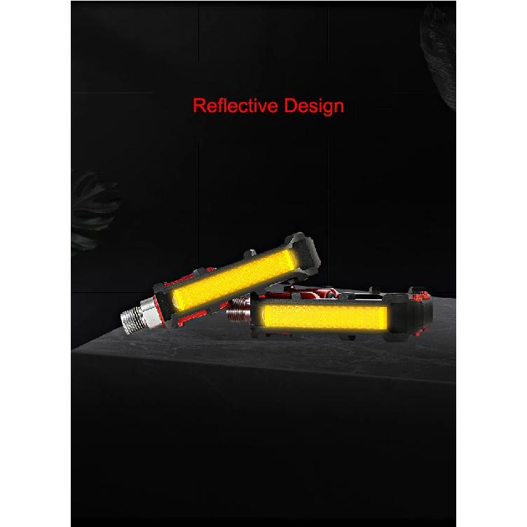 Folding Bike Pedals Foldable Pedal MTB Road Bike Road Bike Anti-Skid Reflective Sealed Bearing Cr-Mo Universal Pedals 9/16