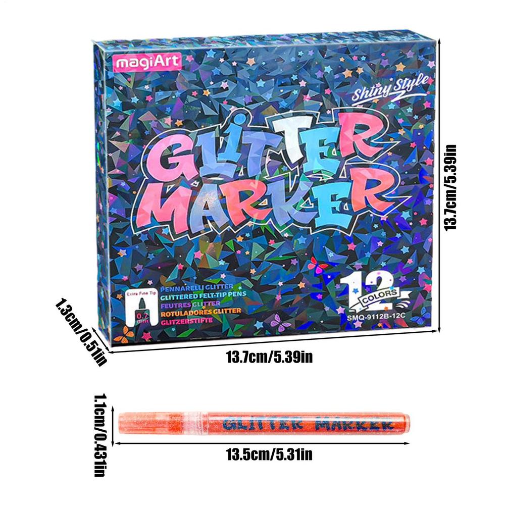 

Markers Glitter Smudge-Proof Drawing Pen Card Making Drawing Pens For Kids Teens Adults Students Artists Teachers Home Office
