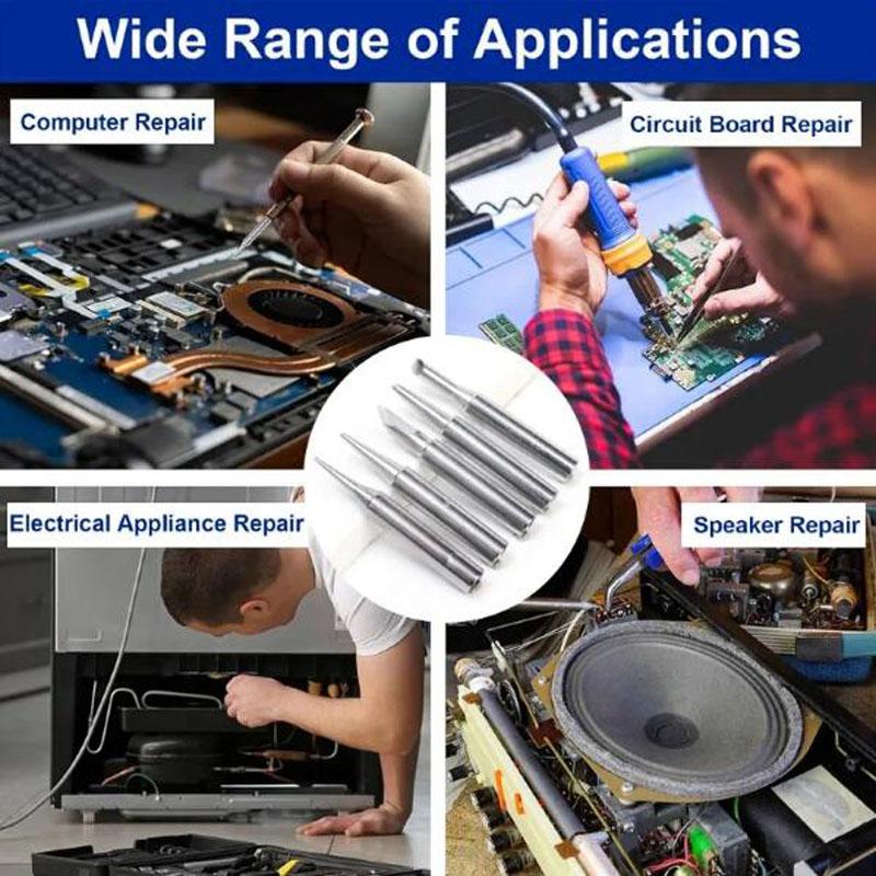 Welding Tips Solder Tip Pure Copper Lead-Free Welding Soldering Iron Head Hot Bare Copper Electric Soldering Iron Welding Tools