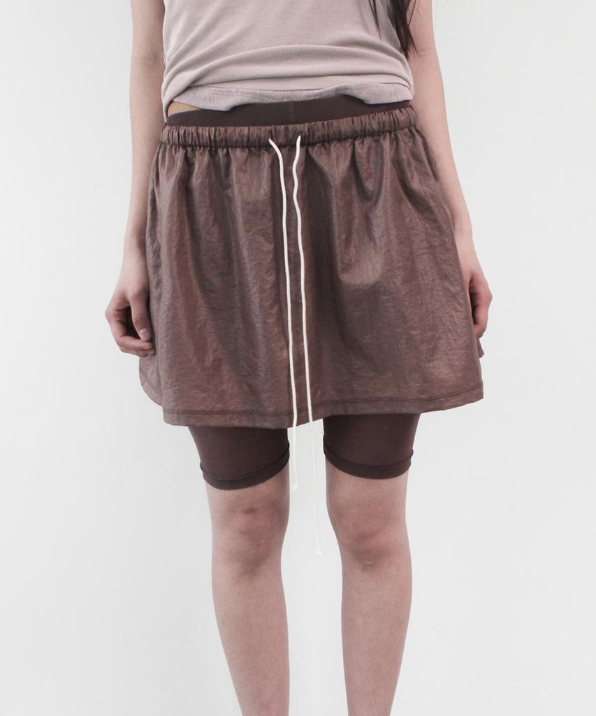 Kasel Volume Mini Sheer Skirt, Wine