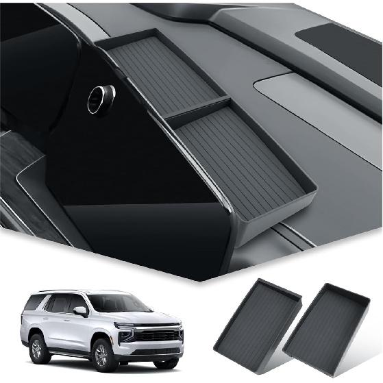 

BIBIBO 2 шт. 2025 Chevy Tahoe Лоток для хранения на приборной панели для 2025 Chevrolet Tahoe/Suburban (RST/LS/LT/Premier/High Country) Органайзер за экраном 17,7 дюйма 2025+tahoe/Suburban 17.7