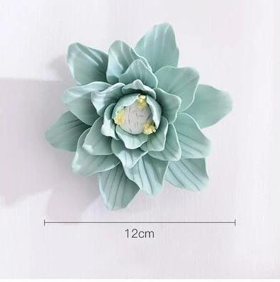 Modern Ceramic Fake Flower Wall Hanging Crafts Decoration Home Livingroom Wall Mural Ornaments Hotel Porch 1D Wall Sticker Art