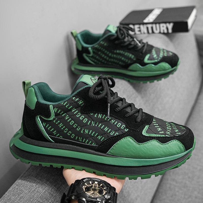 European Station Men's Shoes 2024 New Winter Running Non-slip Sports Shoes Youth Trend Versatile Forrest Gump Dad Shoes