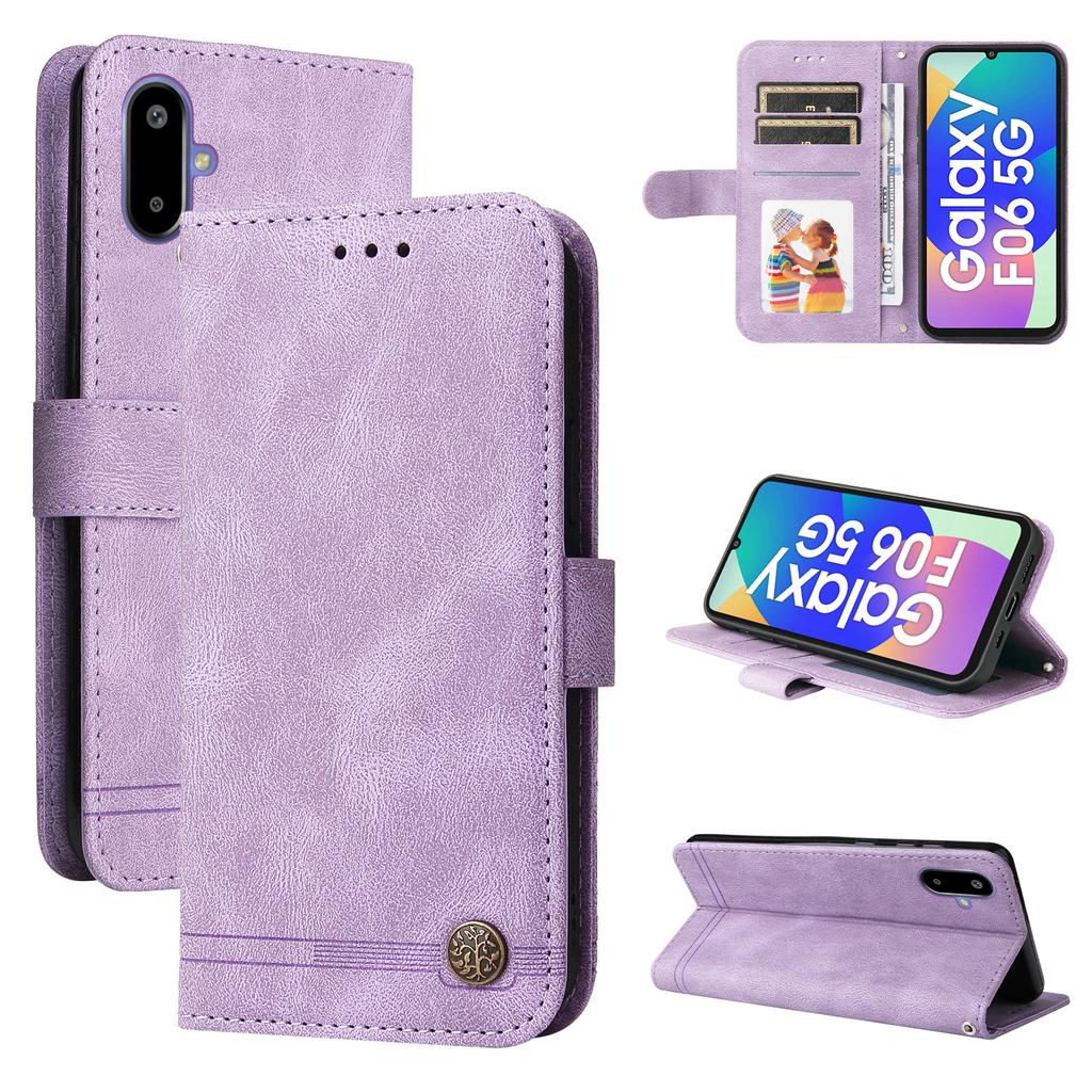 For Samsung Galaxy F06 5G Leather Wallet Cases Skin Touch Phone Cover Stand with Strap