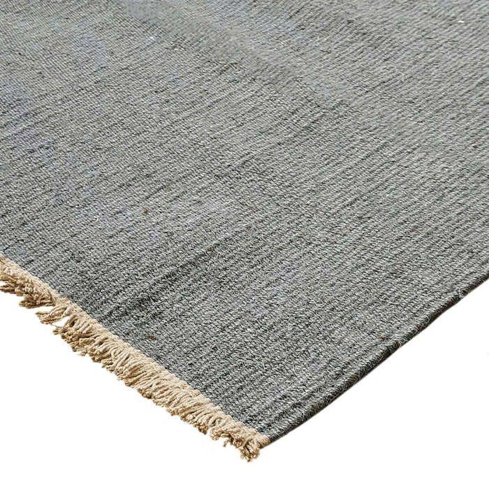Living Room Rug In Jute Cotton with Light Grey Fringes 120x170