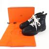 Excellent HERMES High cut sneakers Itineraire canvas black canvas Women 36 Used