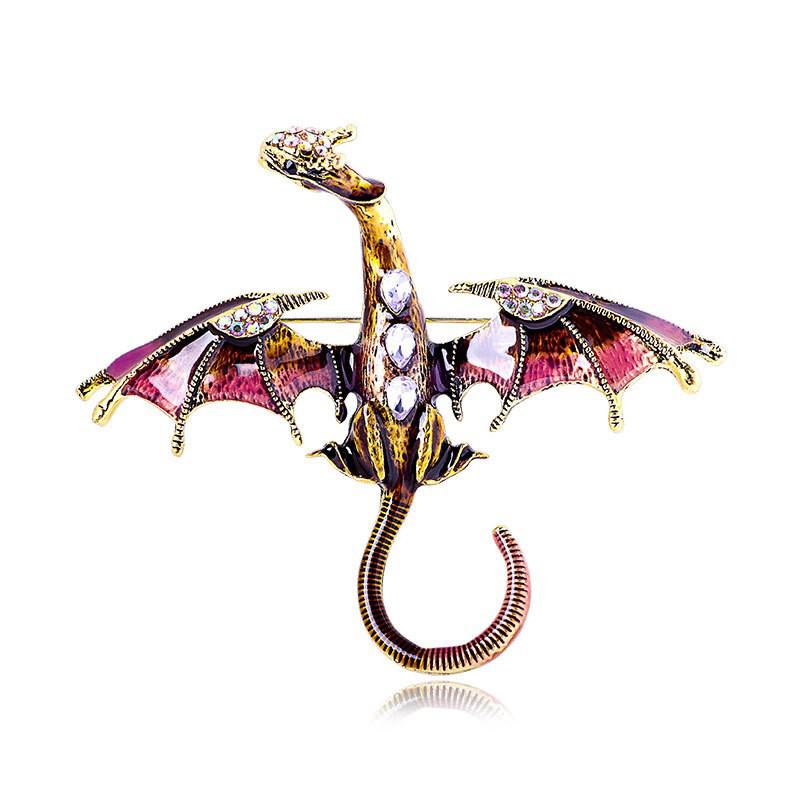 Retro Drip Oil Cartoon Dragon Brooch - Men's Suit Pin Accessory