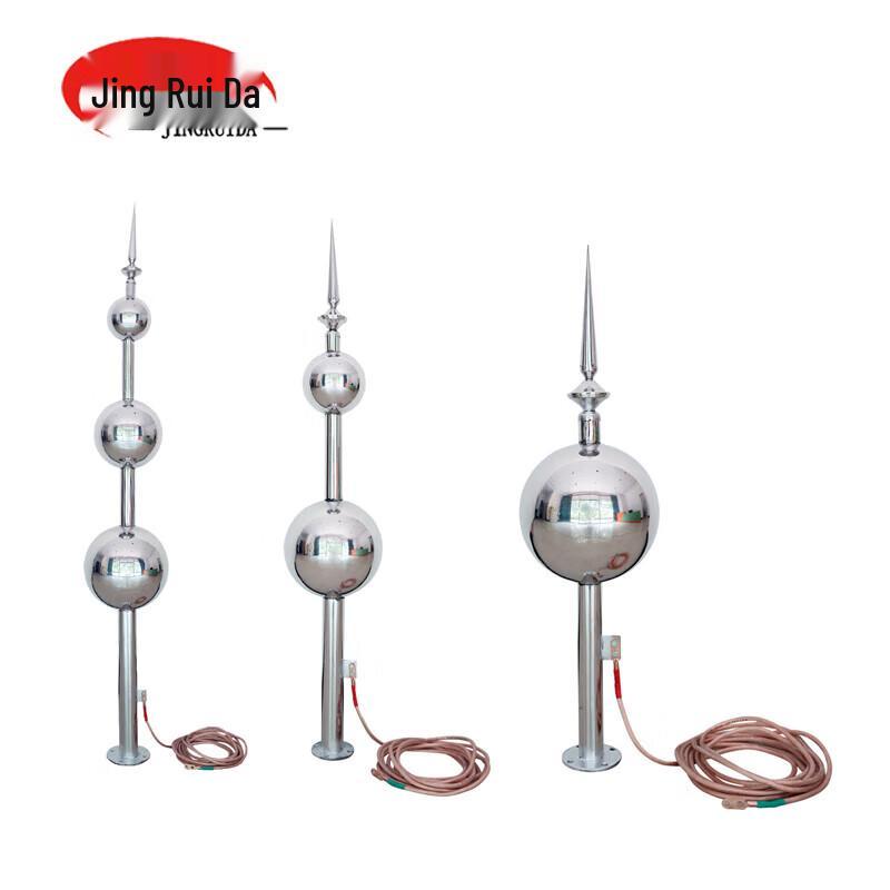 JINGRUIDA Stainless Steel Spherical ESE Lightning Rod with Grounding Kit