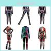 Colorful Skeleton Bodysuit For Halloween Unique Digital Print Jumpsuit