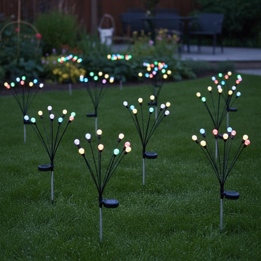 IP65 Waterproof Solar Firefly String Lights 6 LED Wind Motion LED Garden Lights Creative Personalized New Upgraded