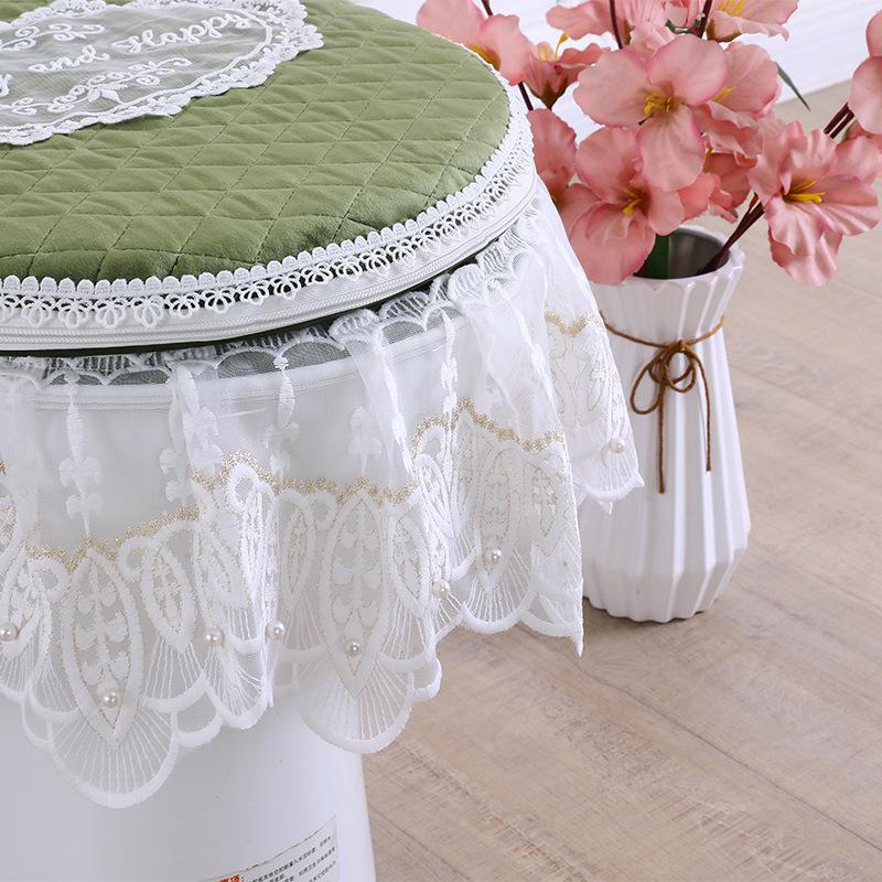Lace Fabric Toilet Seat Cushion Set: 3-Piece Cover, Pad, and Ring.