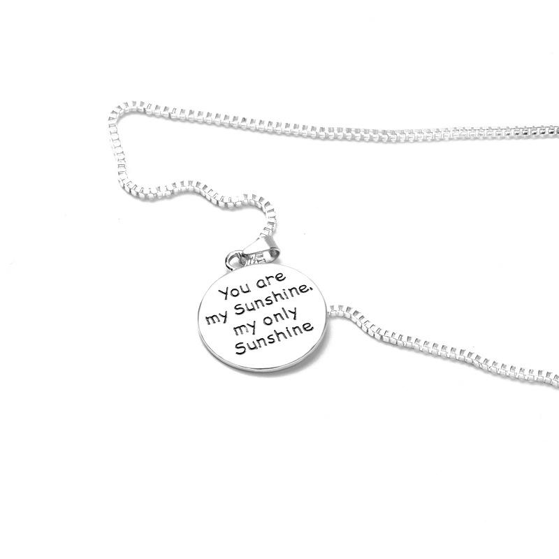 Cross-border Sun Smiley 'You Are My Sunshine' Pendant Necklace