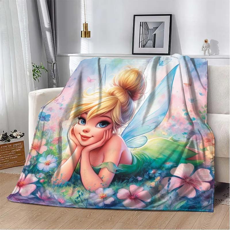 31 Style Disney Tinker Bell Printed Kids Blanket Soft and Warm Bedding for Bed Sofa Outdoor Travel Picnic Cover Blanket Gift Art