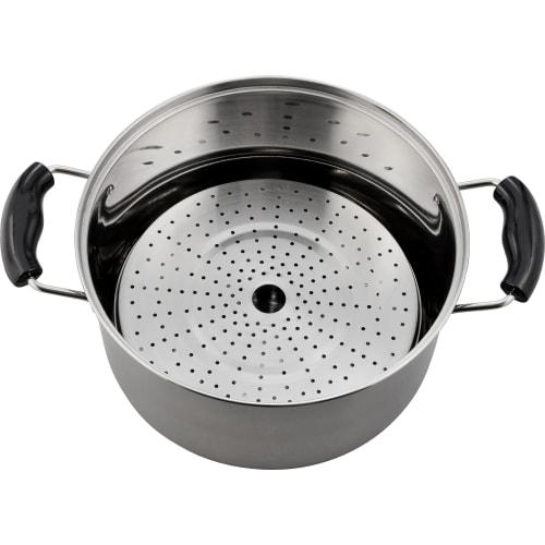 Wahei Freiz NR-7735 Stainless Steel Double-Handled Pot with Strainer, IH Compatible, 26cm, by Nabeya Daisaku