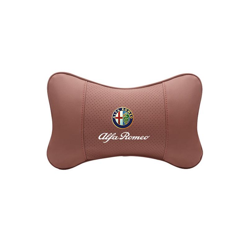 GLSRA1 Alfa Romeo Car Seat Head Support Suede Memory Cotton Neck Pillow Interior Accessories For Spider 4C 159 Giulia Giulietta Tonale