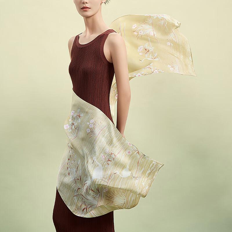 Gong Li Forbidden City 'Memories of Jiangnan' Double-Sided Mulberry Silk Scarf