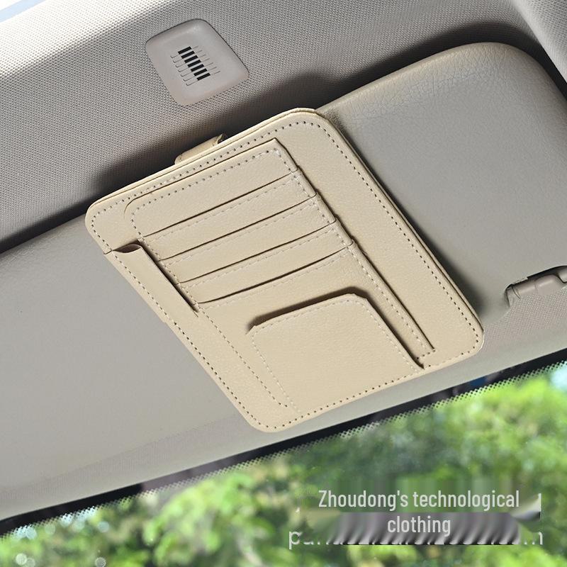 Organizator pentru parasolar auto - Suport multifuncțional pentru ochelari, carduri, legitimații, bilete.