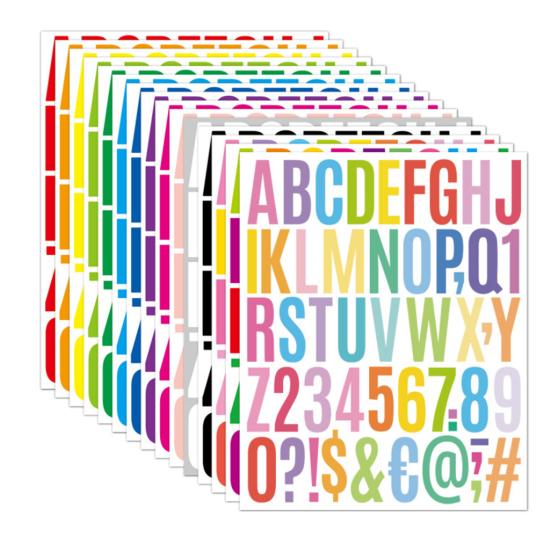 

500 Pcs Letter Stickers 2 Inch Self Adhesive PVC Stickers Waterproof Alphabet Decals Mailbox Numbers Labels for Water Bottle Laptop Scrapbook Decor