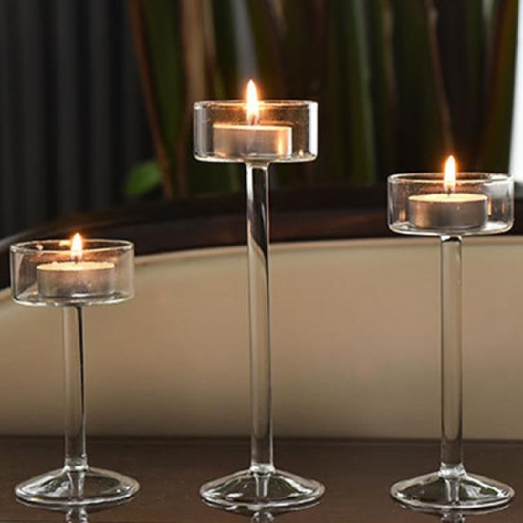 Votive Candle Holder Glass Clear Tealight Candle Stand Elegant Long Stem Candlestick Table Centerpiece Wedding Decors
