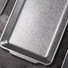 Vintage Stainless Steel Rectangular Tray Retro Industrial BBQ Platter with Double Handles Large Heavy Duty Serving Dish for Home
