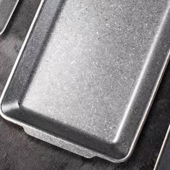 Vintage Stainless Steel Rectangular Tray Retro Industrial BBQ Platter with Double Handles Large Heavy Duty Serving Dish for Home