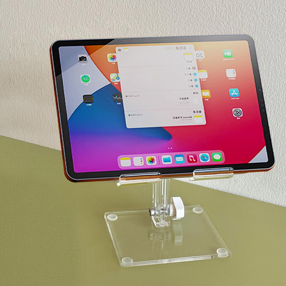 

HKYC Акриловая подставка для планшета Настольный регулируемый складной держатель для Mi Pad 4 Samsung iPad Pro Air Mini 12.9 11 10.2 10.9 Поддержка прозрачный