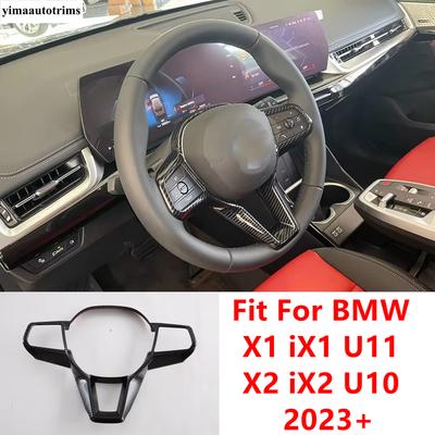 Steering Wheel Button Frame Panel Cover Trim For BMW X1 iX1 U11 X2 iX2 U10  2024 2025 ABS Carbon Fiber Accessories Interior