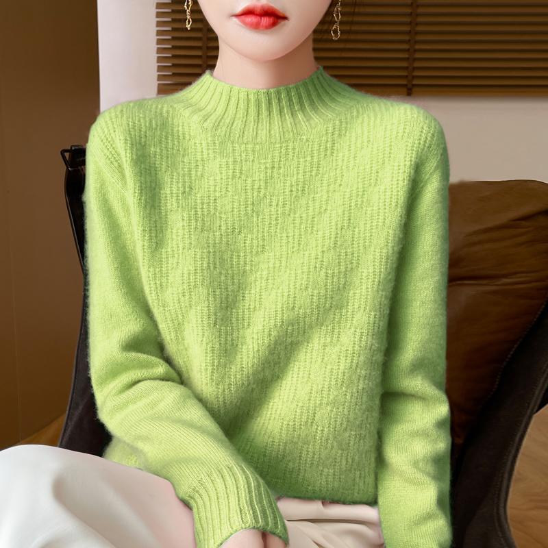 Women's cashmere sweater Qinghe cashmere 30% cashmere 70% wool autumn and winter pullover warm and fashionable