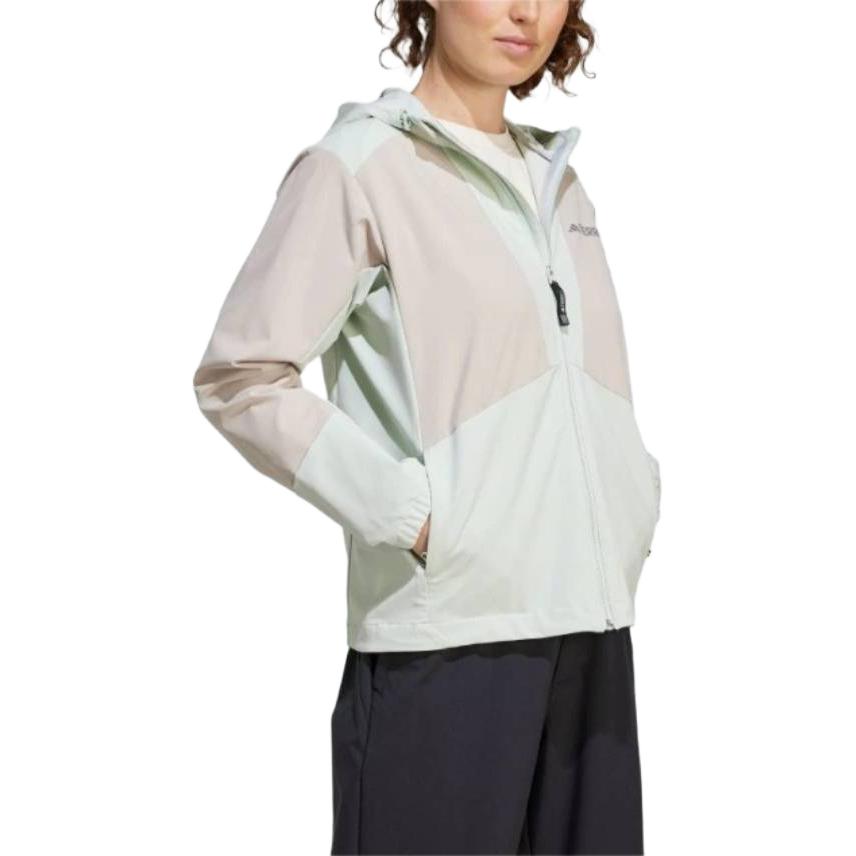 Adidas FW24 SP Series MT W Windrdy Hooded Fashion Versatile Long Sleeve Jacket Women Jacket Linen-Green Light-Brown JI5936