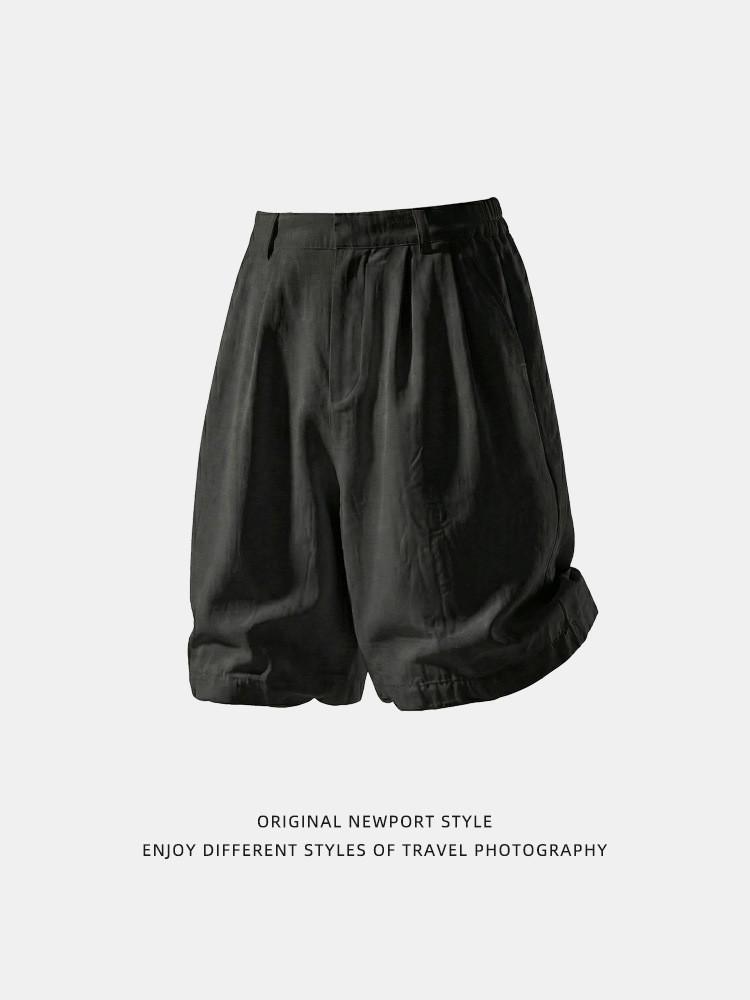 Mens Linen Texture Casual Shorts With Breathable Fabric For Spring Summer Wear
