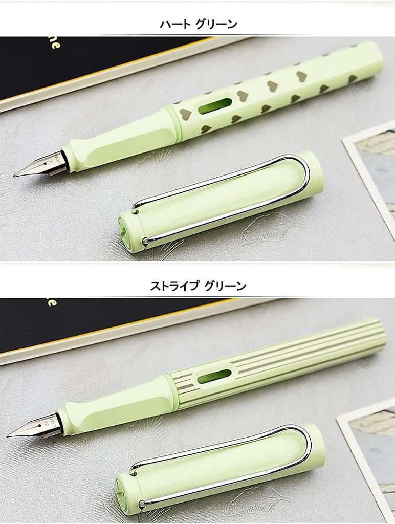 LAMY Safari Heart Green Fountain Limited Edition Fine Nib Pen, 2021, L36MGHT-F, Dual-Use, (F)