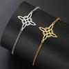 Pulsera de Cadena Dorada de Doble Capa Joyería de Mano Metálica Miko Japonesa Brazalete Delgado Apilado Para Mujeres Accesorio de Moda