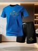Men's summer casual sportswear round neck short sleeved T-shirt shorts 2-piece set men's short sleeved T-shirt and shorts set