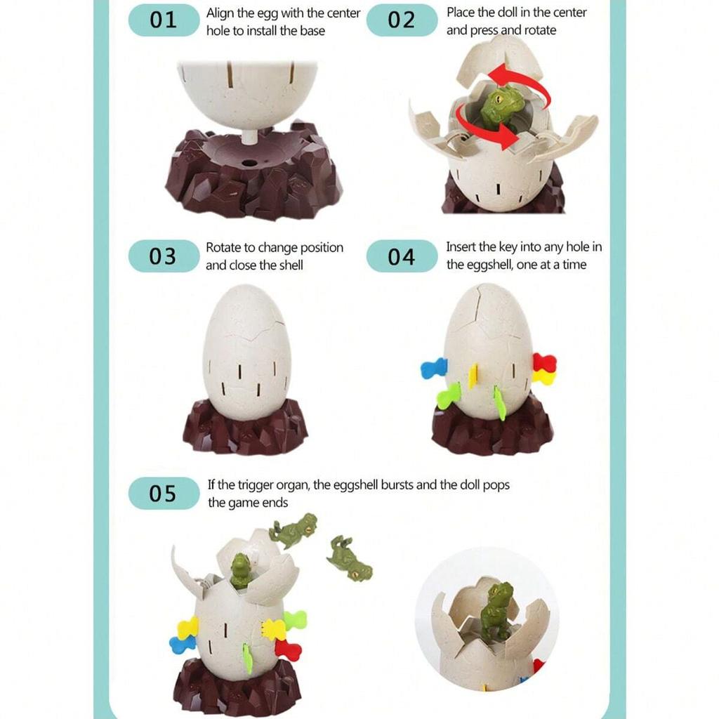 Non-Toxic Desktop Games Party Creative Prank Toys Four Pirate Bucket Dinosaur Chicken Duck Penguin Egg Toys