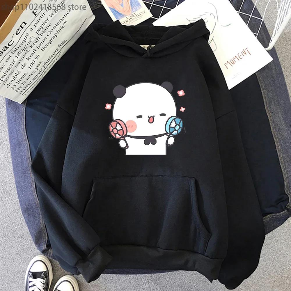 Harajuku Cute Bubu Dudu Print Hoodies Fall Winter Casual Long Sleeves Fleece Loose Hooded Sweatshirts for Men Women Clothing