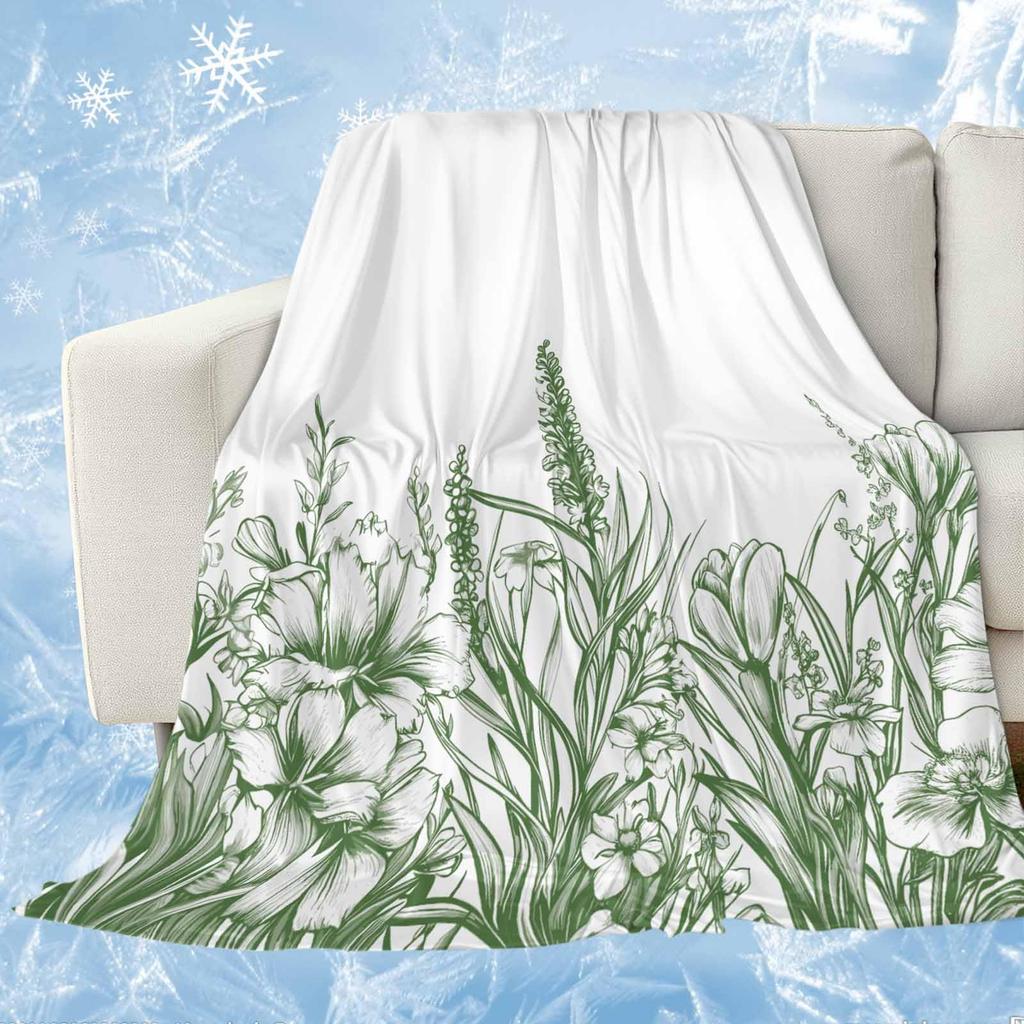 Coperta Plaid Verde Tropicale con Foglie Palma Monstera in Pile per Divano Letto Tema Festivo Accogliente Morbida Coperta Decorativa Regalo Caldo